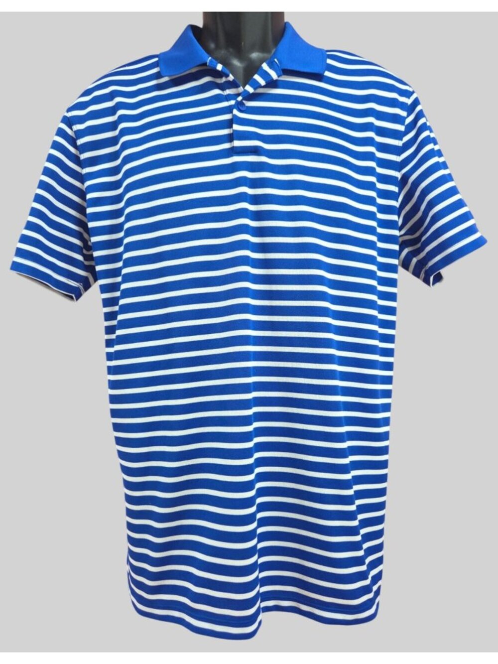 Nike Dri-Fit Blue & White Striped Polo Shirt Medium  Duck Cup 2025